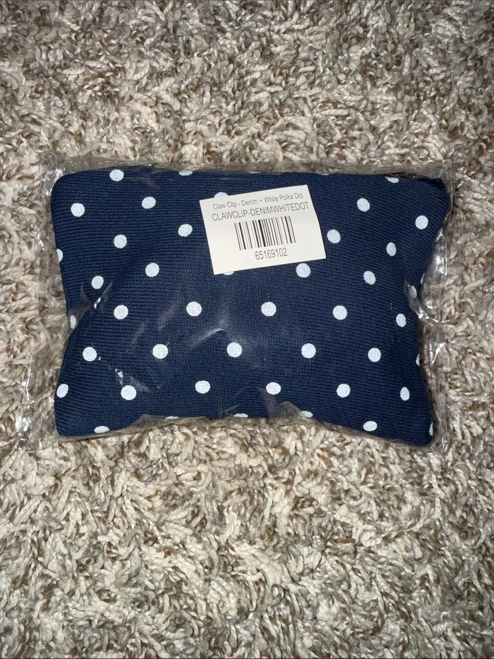 PARKE - Denim Polka Dot Claw Clip - NEW IN BAG